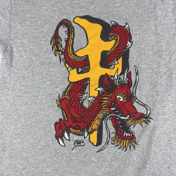 Y2K RDS skate Shirt Boys SM Red Dragon Canada Big dragon print grey (Read**) - Picture 6 of 15